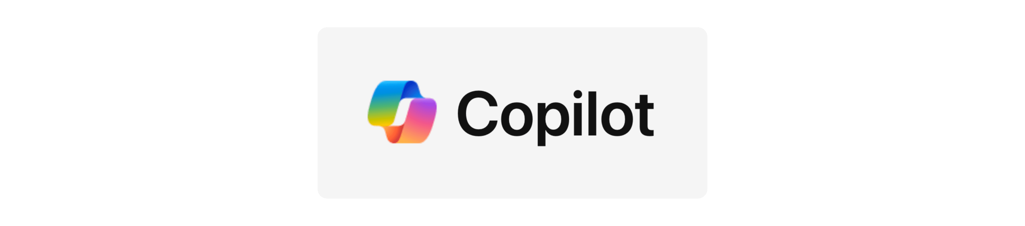 Copilot logo with colorful icon on a white background, emphasizing modern tech design and branding., Colorful Copilot branding logo on white background.