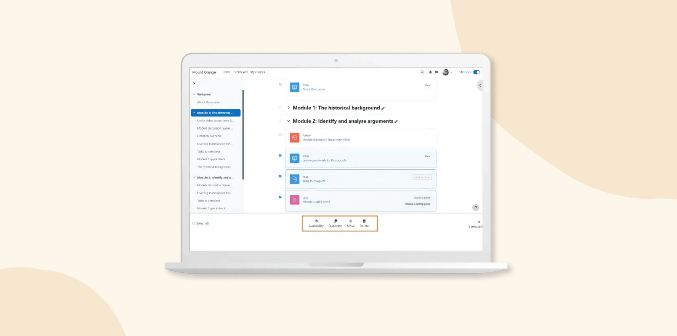course-dashboard, online-learning-modules