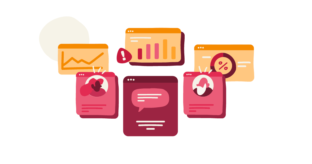 data visualization panels, colorful infographic elements for analytics and insights