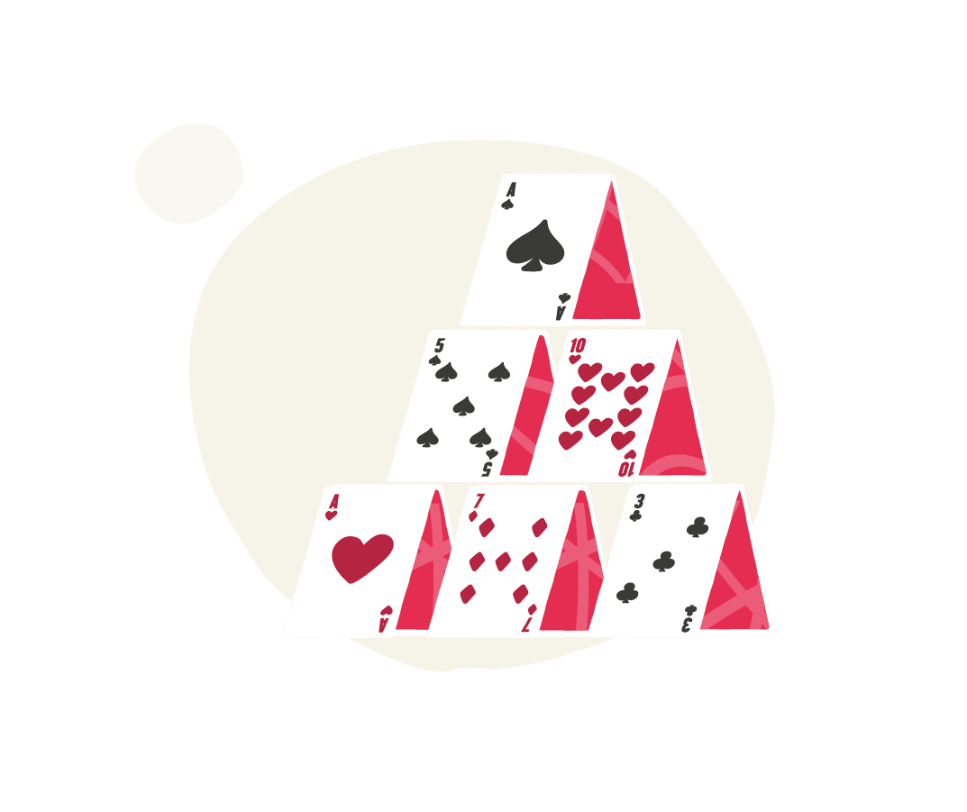 playing cards, card house