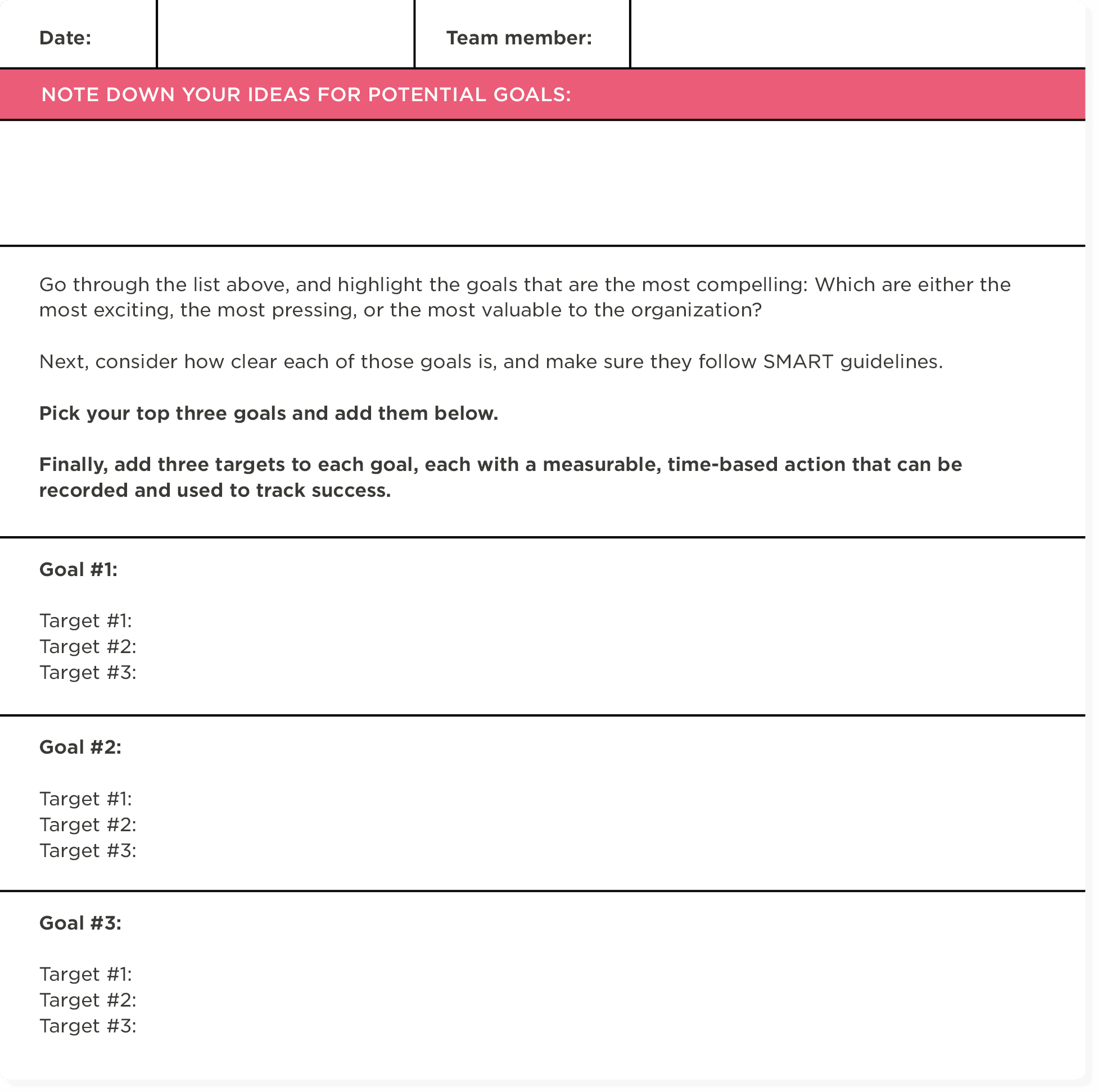 goals-setting-template, SMART-guidelines-targets