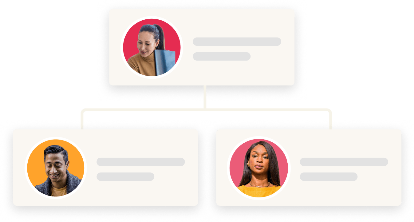 team members, profile thumbnails, communication layout