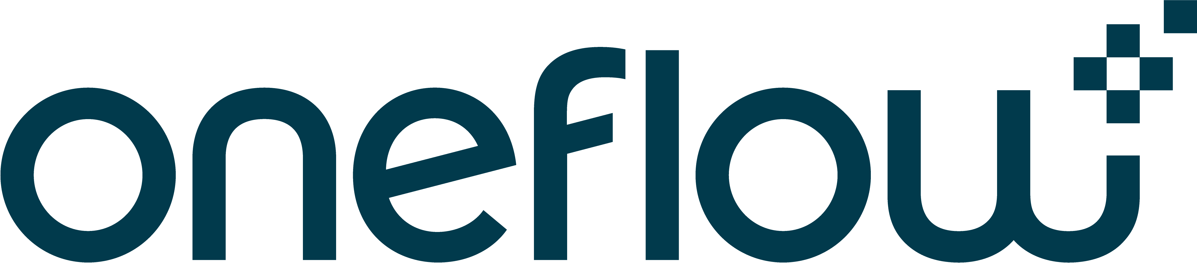 oneflow logo design in teal color with modern typography and a unique plus symbol for branding, teal logo of oneflow with distinctive font style