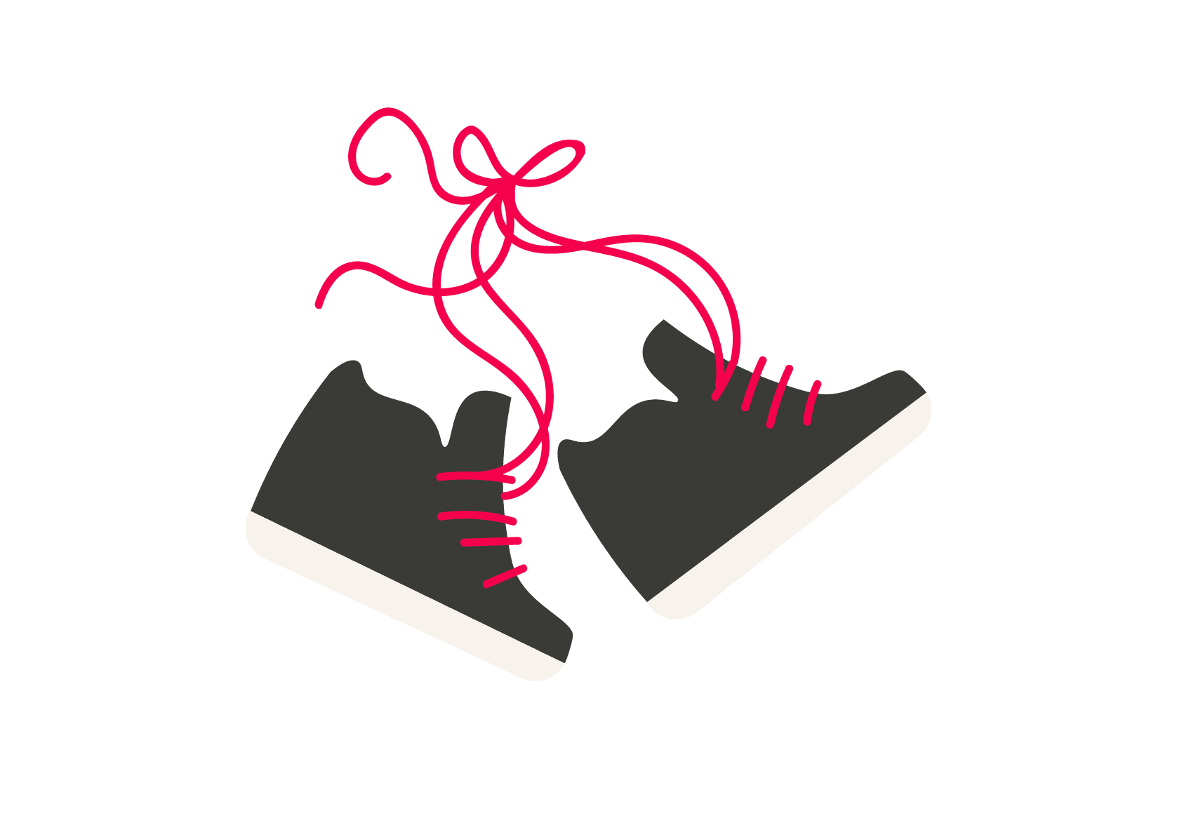 sneakers-with-pink-laces, black-sports-shoes-and-red-laces