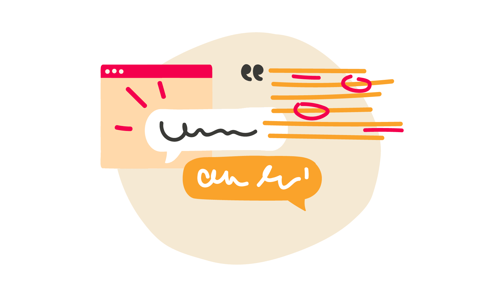 chat bubbles, digital communication elements