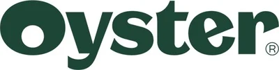 Oyster logo in green, emphasizing brand identity and simplicity for accessibility., Oyster logo, green brand identity