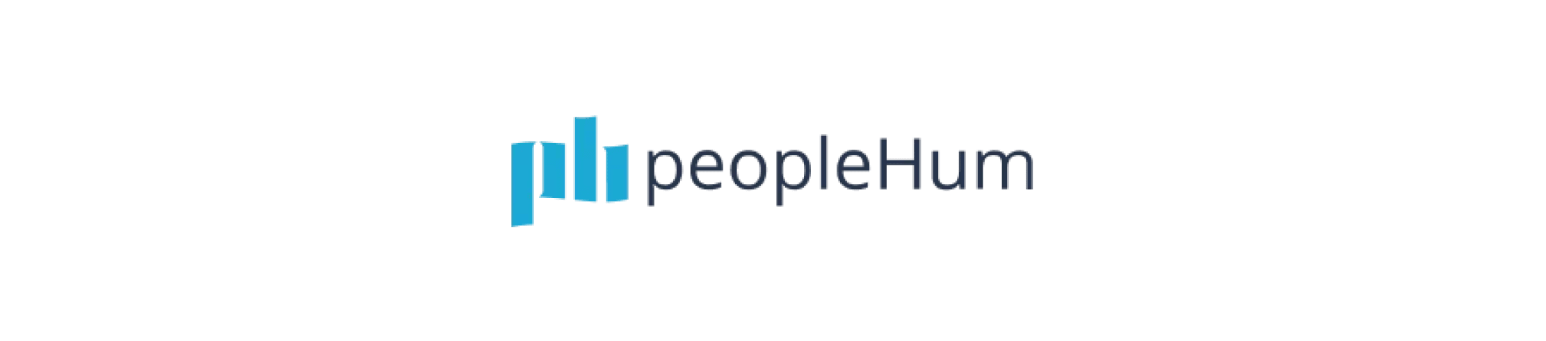 peopleHum logo with blue and gray color scheme, featuring upward bars representing growth and human connection, logo design for peopleHum emphasizing community and analytics