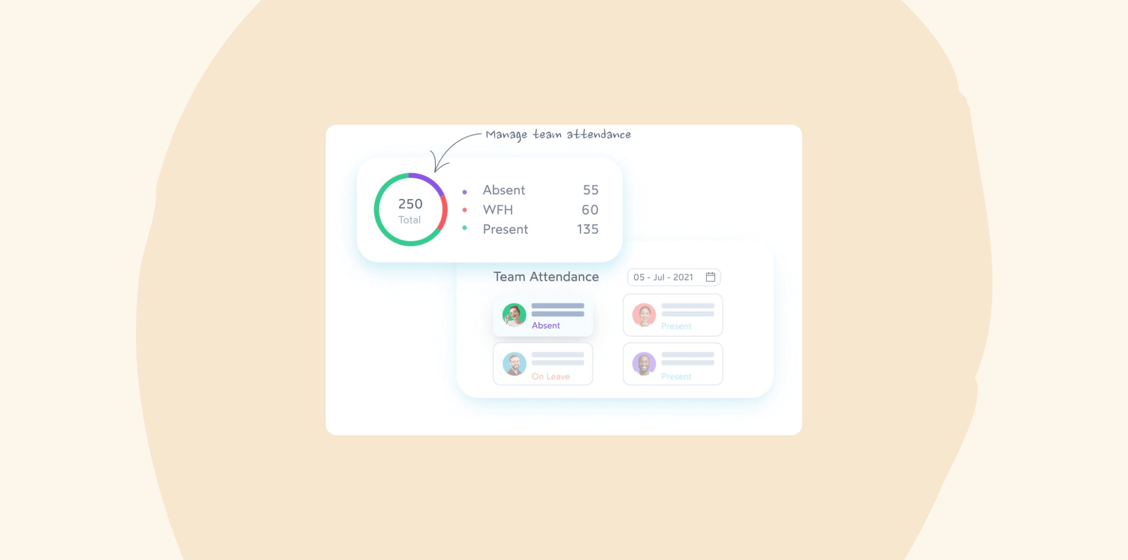 team attendance chart, absences and presence statistics