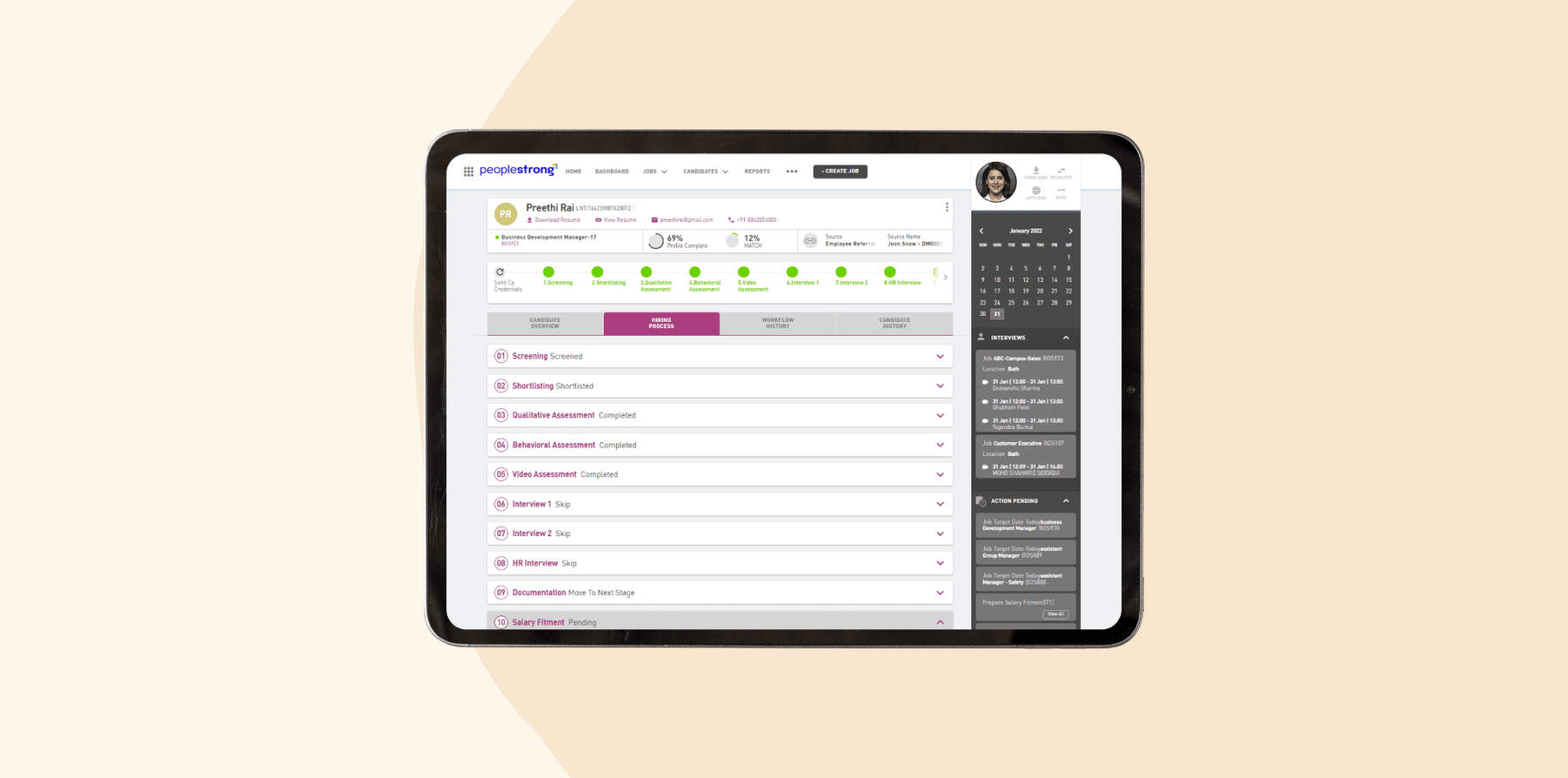 peoplestrong, candidate-dashboard, hiring-process
