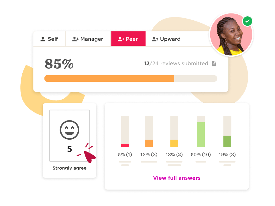 peer review dashboard, 85% satisfaction rating with review metrics and feedback visualization