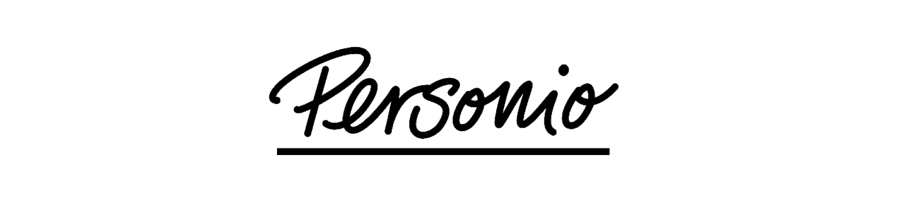 Personio logo in elegant script font, symbolizing HR solutions and streamlined management for businesses., Elegant logo representing HR efficiency and management solutions.