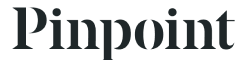 Pinpoint, Text logo design in modern typography, showcasing the word "Pinpoint" in bold, dark letters.
