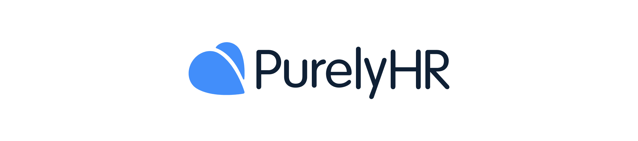PurelyHR logo featuring a blue abstract icon and dark text, representing human resources solutions. Professional branding., PurelyHR, HRsolutions