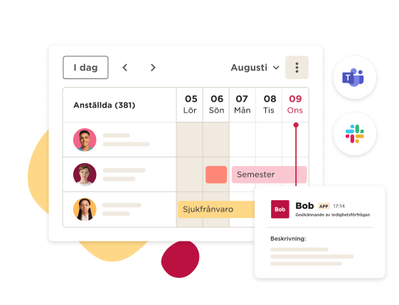 calendar interface, employee schedule management