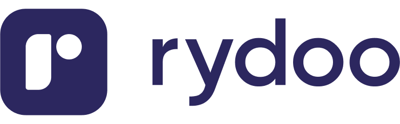 rydoo logo, modern design and branding elements in dark blue colors