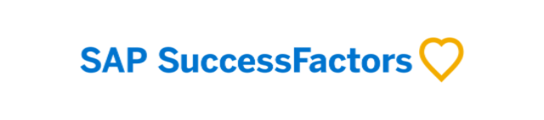 SAP SuccessFactors logo featuring blue text and a heart icon in yellow, symbolizing passion for HR solutions. , SAP, SuccessFactors