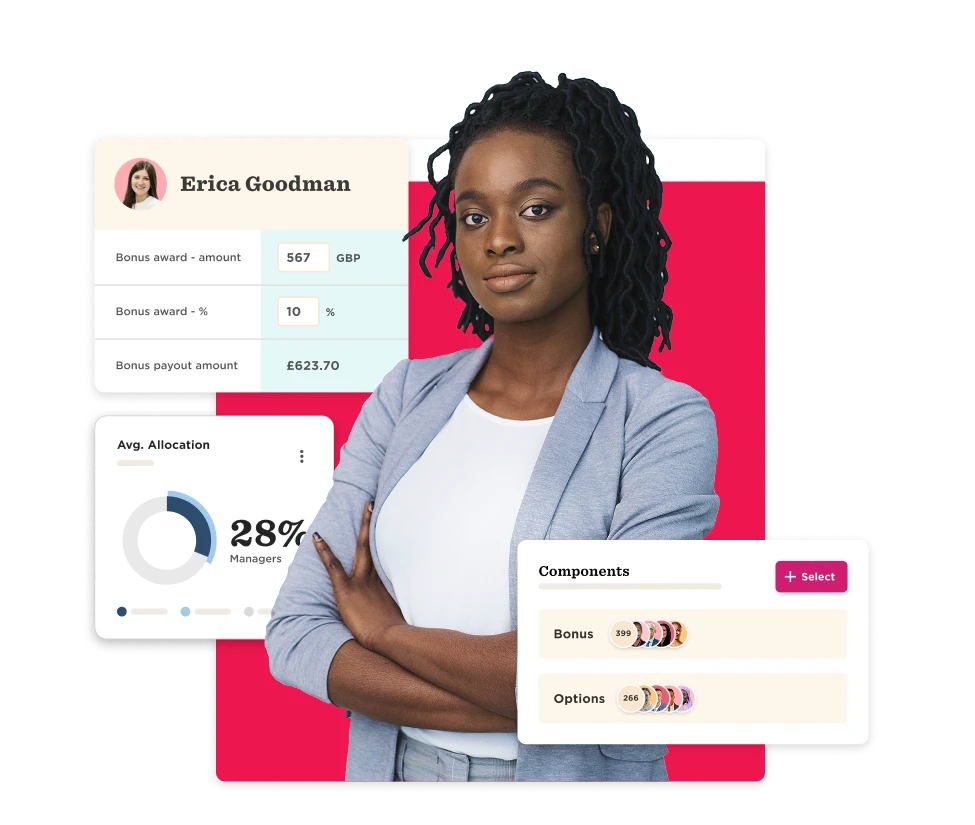 businesswoman, data-dashboard, bonus-allocation