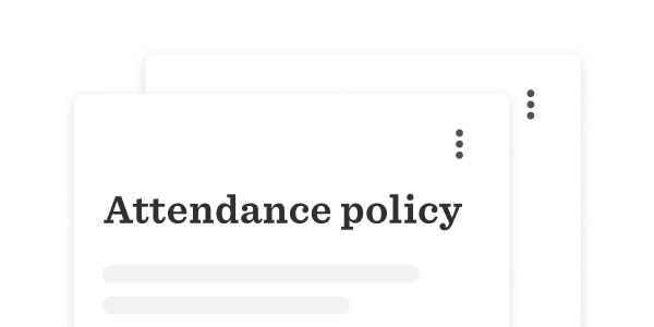 Attendance policy document preview with clean aesthetic and clear typography. Background emphasizes readability. policy, document