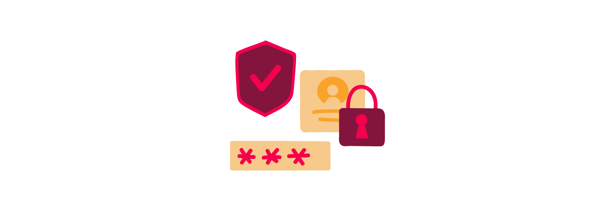 security icons, password protection and user data representation