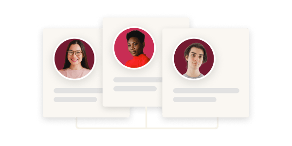 profile cards, diverse individuals