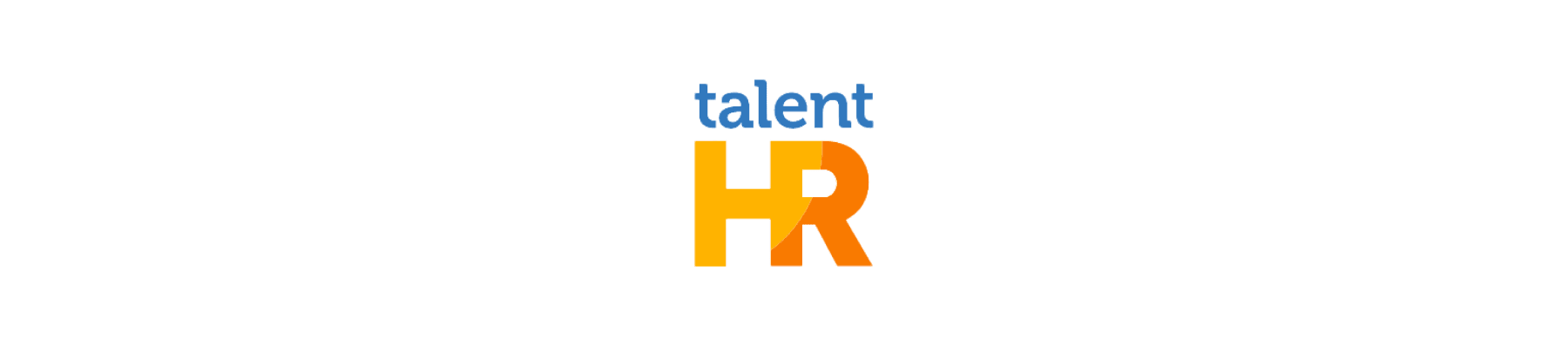 talent HR logo with bold blue and orange colors representing human resources and talent management, branding for HR services