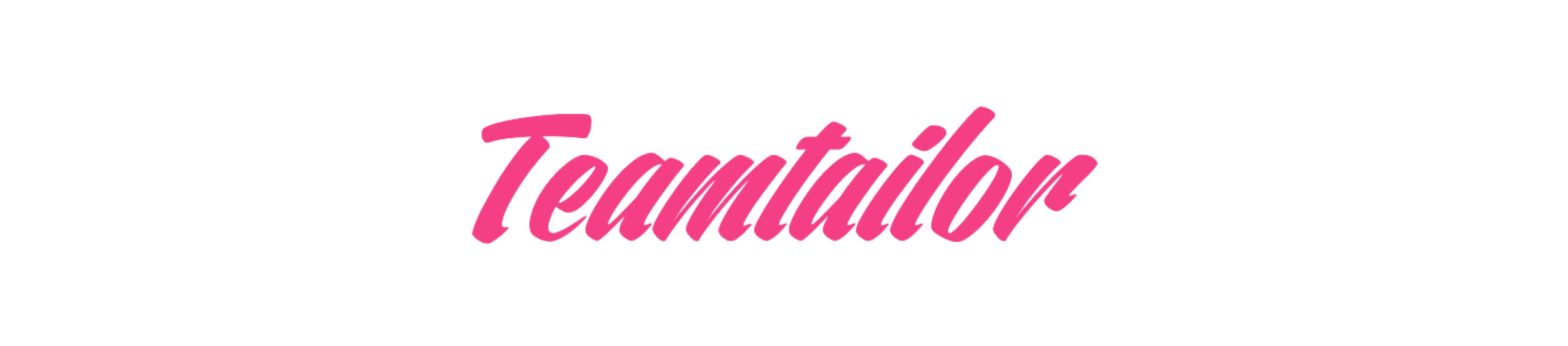 Teamtailor logo in vibrant pink font on a black background, showcasing modern design and branding identity, Logo design, branding, Teamtailor