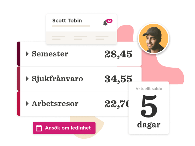 Scott Tobin, vacation balance 28.45 days, sick leave 34.55 days, work travel 22.70 days, current balance 5 days