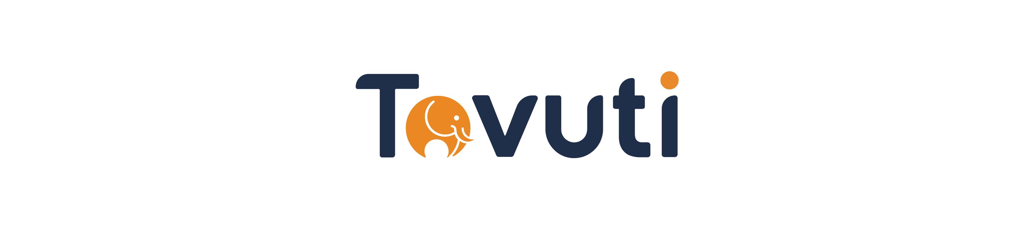 Tovuti logo with orange elephant icon, modern design, professional branding for e-learning solutions, E-learning platform, logo design