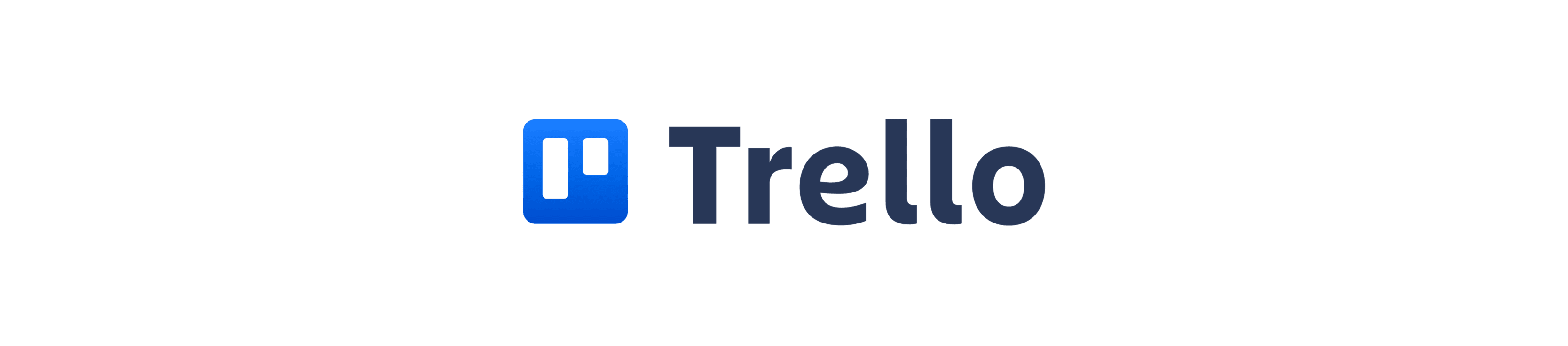 Trello logo featuring a blue card icon and text in dark blue. Represents project management and collaboration. , Trello, projectmanagement