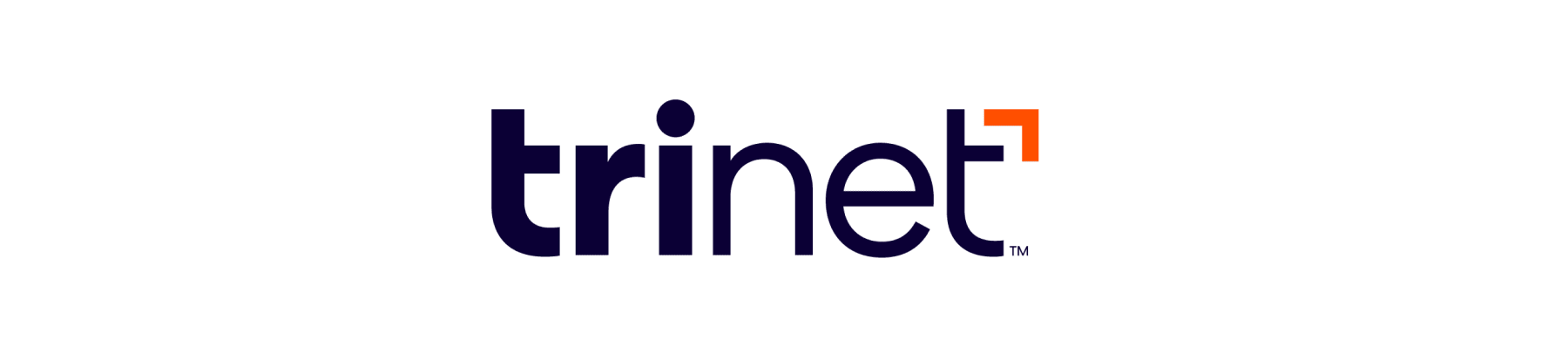 trinet logo on a plain background, featuring bold text and an orange accent square, modern logo design representing HR solutions