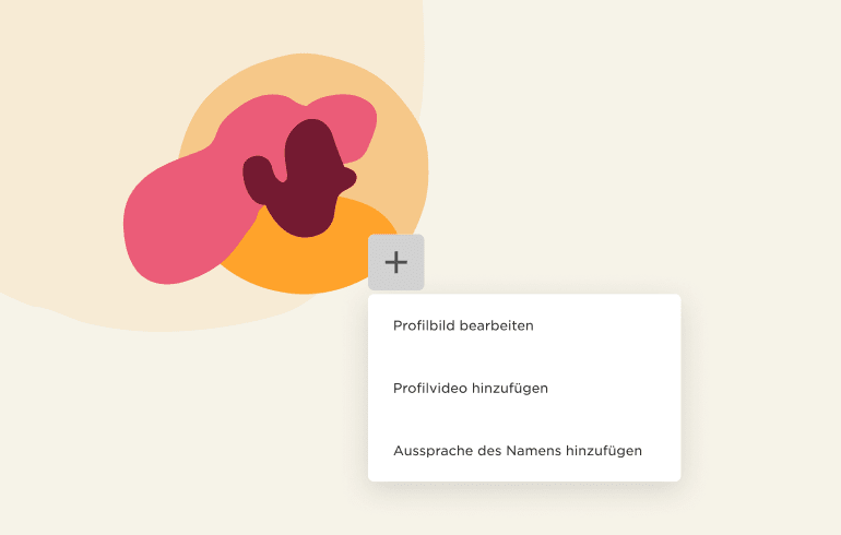 abstract shapes, profile options add actions