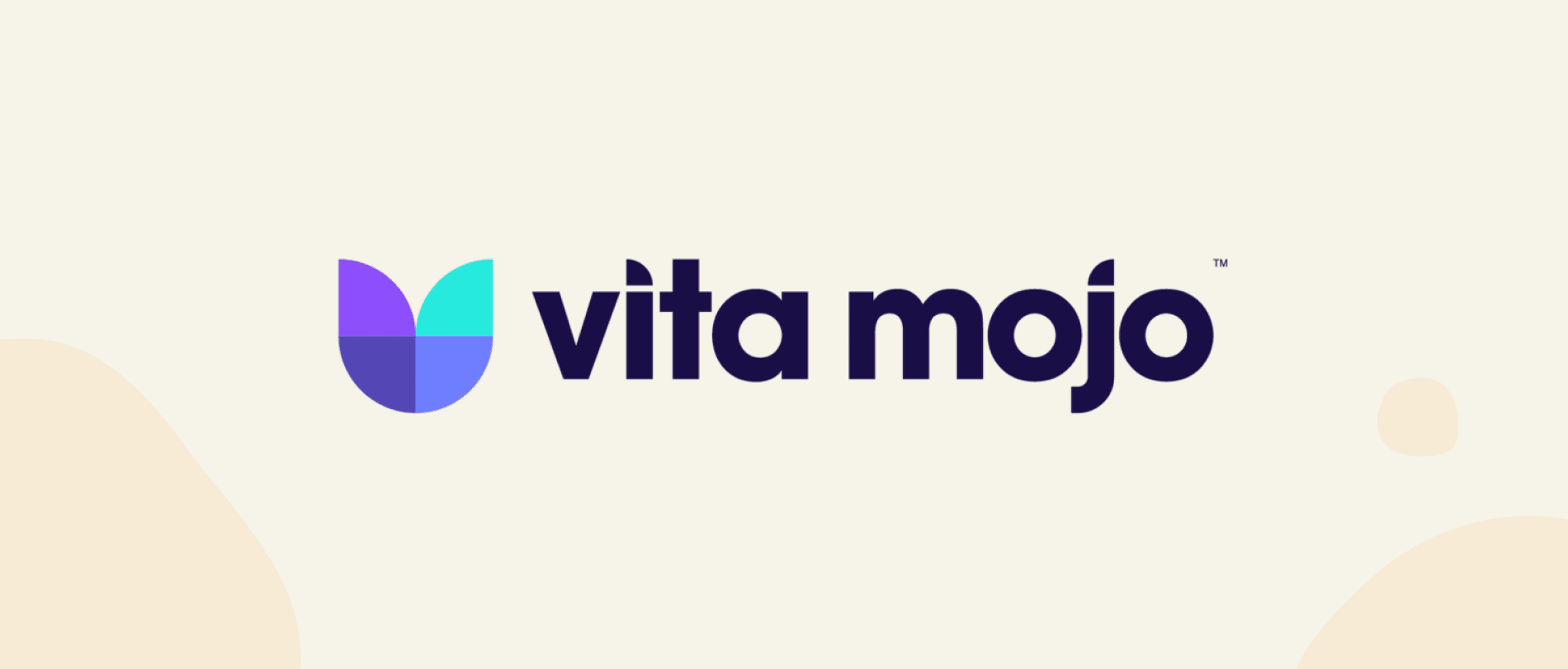 vita mojo logo with colorful symbol on a light background, modern branding design emphasizing health and vitality