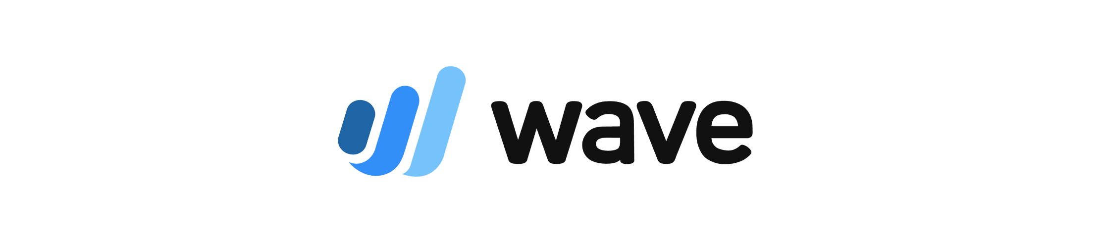 wave logo with blue gradient lines representing growth and success, sleek design indicating modern technology, business branding visual identity