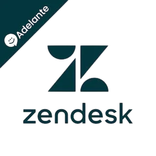 zendesk logo with geometric shapes and text on a dark background, modern design symbolizing customer service solutions