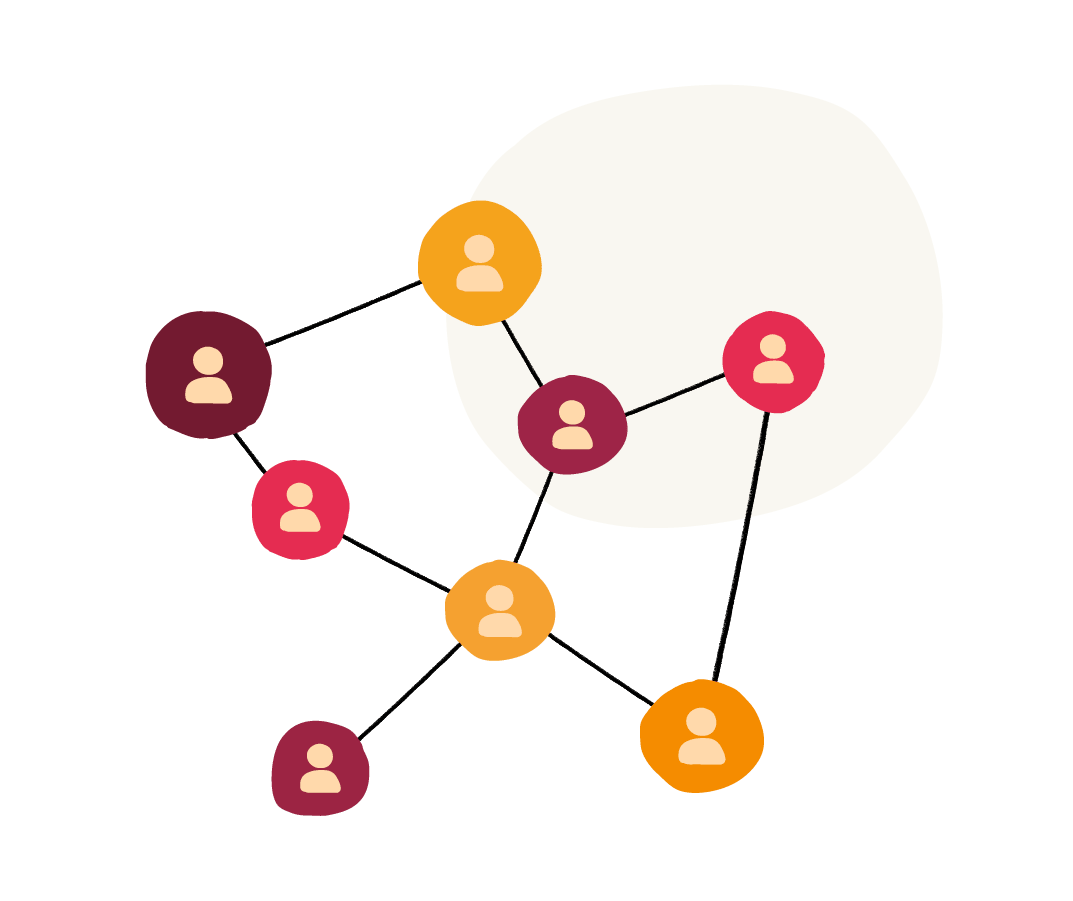 network-connection-graphic, colorful-people-icons