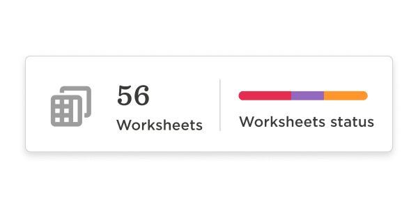 56 worksheets displayed with a status progress bar indicating completion levels for effective tracking., worksheets, status progress bar