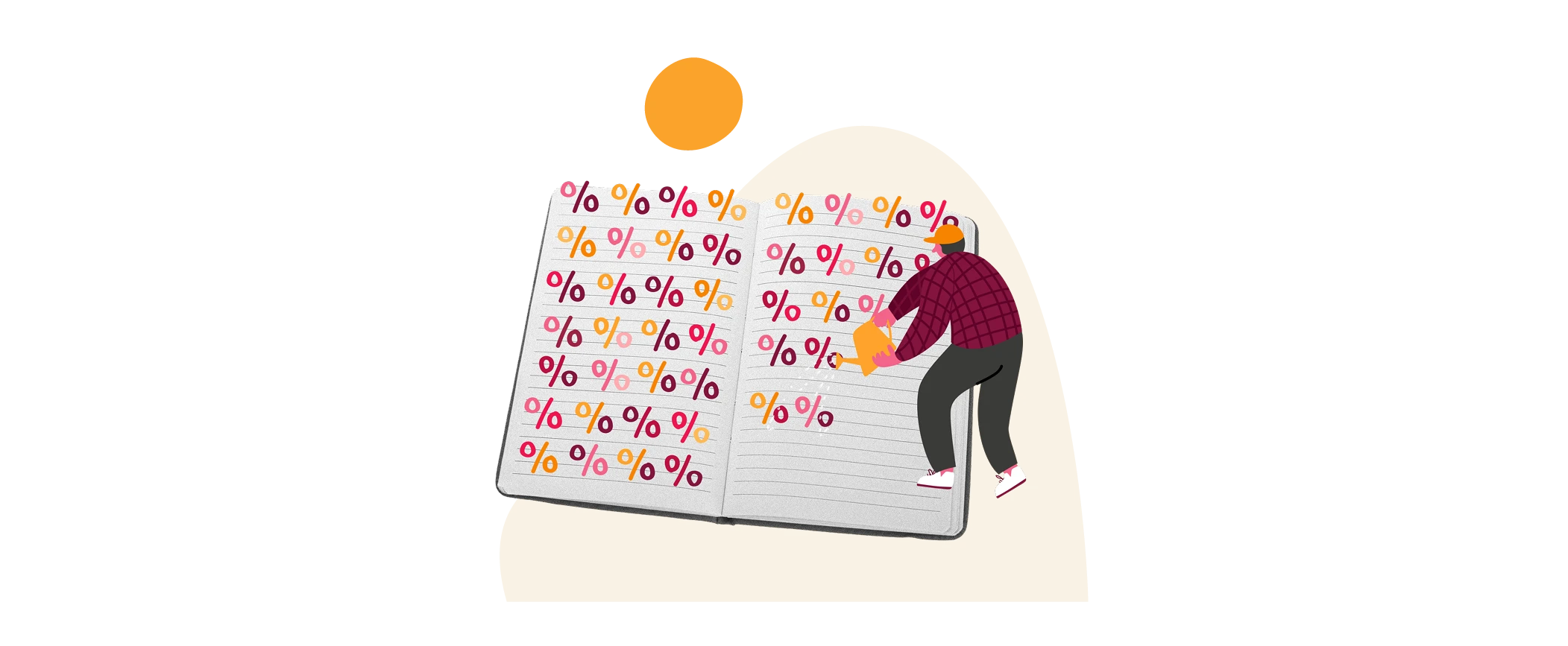 book%chart, illustration%percentage