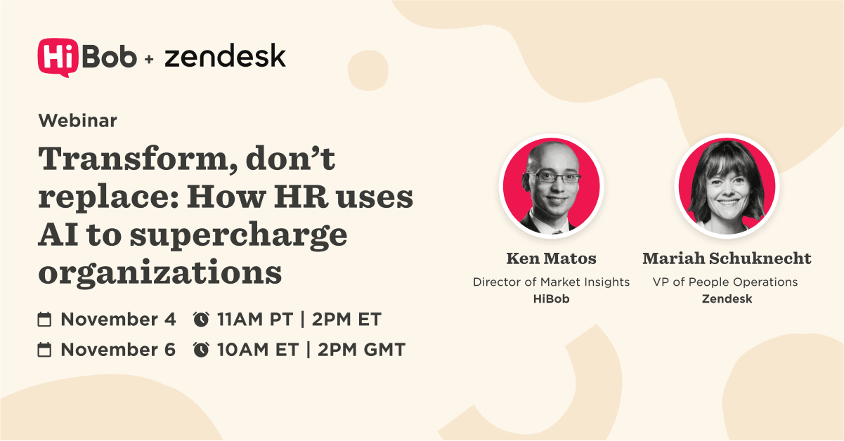 webinar, AI, HiBob, Zendesk, November4, November6