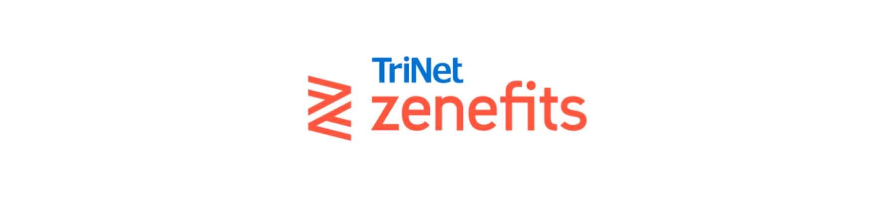 TriNet Zenefits logo featuring bold blue and red colors, emphasizing HR solutions for businesses, HR software logo design