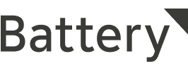 Battery logo featuring sleek typography and a triangular design element for modern branding., battery_logo, modern_branding