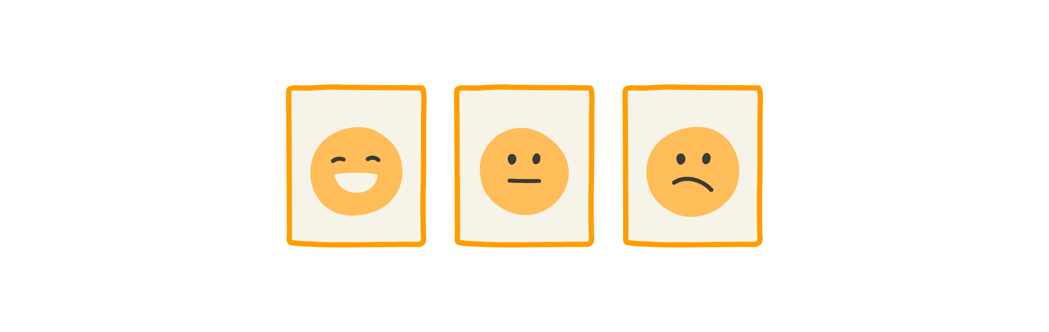 happy face, neutral face, sad face