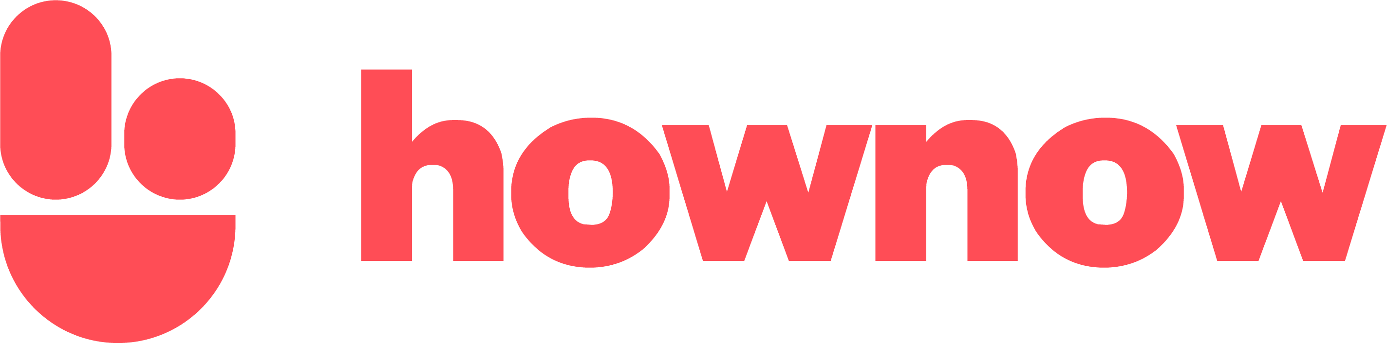 hownow logo with red elements and circular shapes, representing modern learning and development, modern learning platform logo