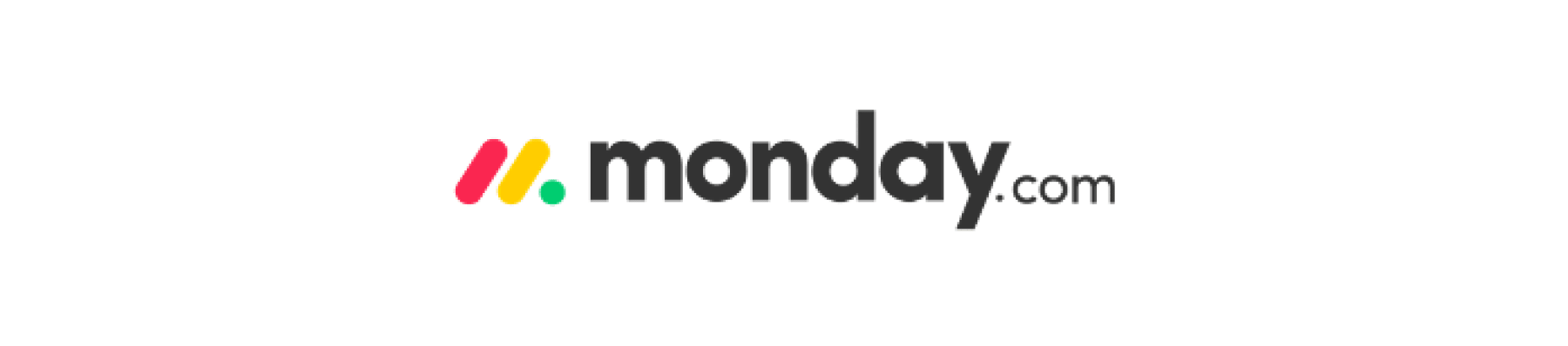 monday.com logo with colorful lines representing productivity and teamwork, branding and design elements for project management tool