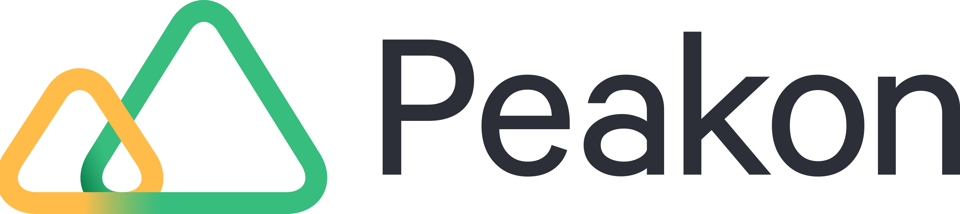 triangle logo design with gradient colors representing Peakon brand, diverse colored triangles symbolizing analytics and growth