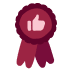 award ribbon, thumbs up