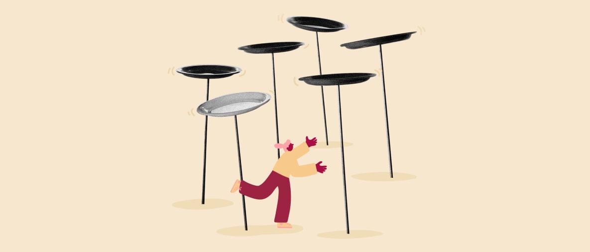 plate-spinning-performance, colorful-illustration-of-juggling