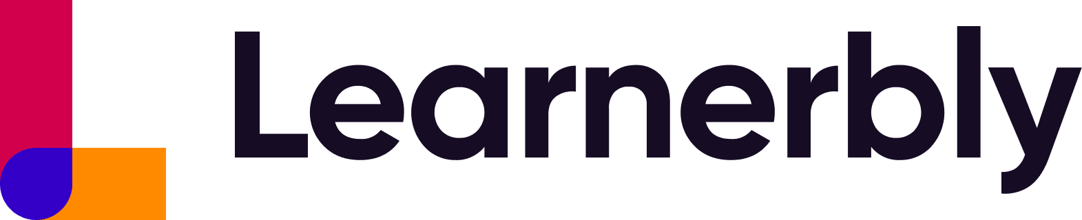 Learnerbly logo with colorful geometric shapes and modern typography, enhancing brand identity and learning focus., Colorful logo design with geometric elements representing Learnerbly's innovative learning platform.