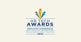 HR Tech Awards 2022 logo highlighting employee experience and analytics solutions, Lighthouse Research and Advisory branding