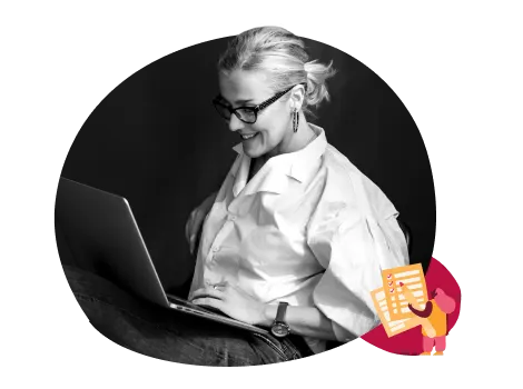 Imagery of someone reviewing a character reference letter template.