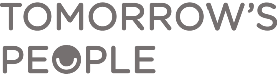 tomorrow's people logo, modern design with a smiley face element